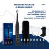 1 host black + 1 storage box black + 1 toothbrush holder black + 8 brushes (pure English packaging)