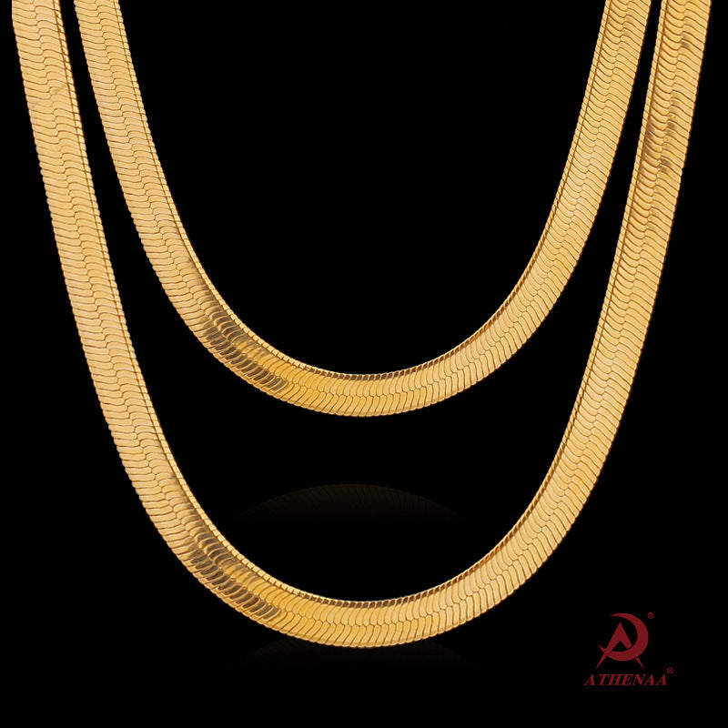 Snake Bone Flat Herringbone Chain