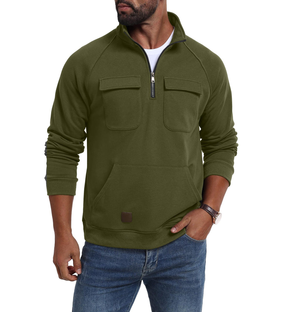 Men's Casual Quarter-Zip Hoodie