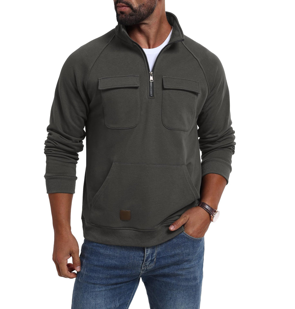 Men's Casual Quarter-Zip Hoodie