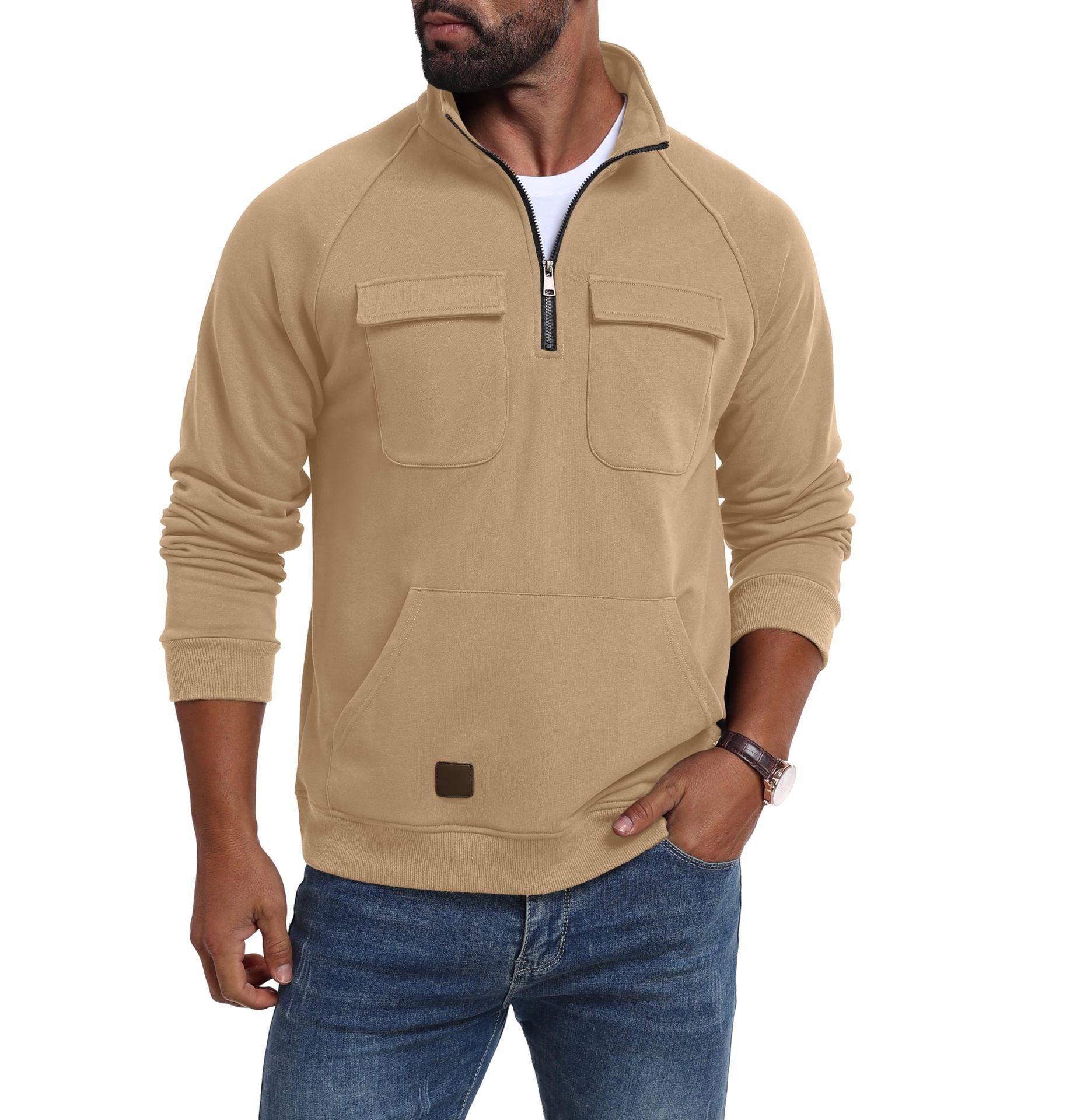 Men's Casual Quarter-Zip Hoodie