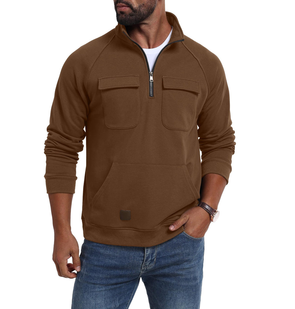 Men's Casual Quarter-Zip Hoodie