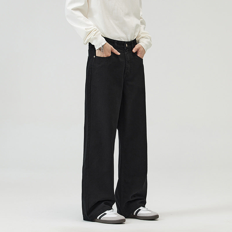 High-End Drape Wide Leg Jeans 