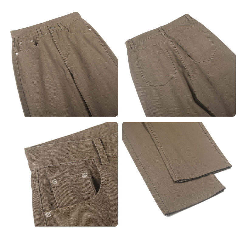 High-End Drape Wide Leg Jeans 