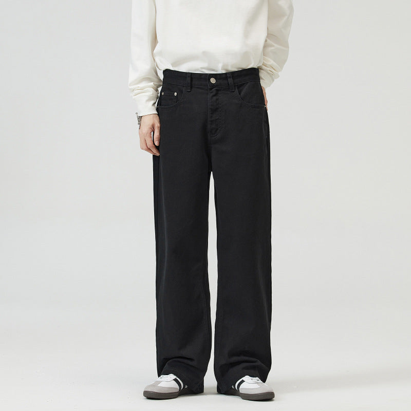 High-End Drape Wide Leg Jeans 