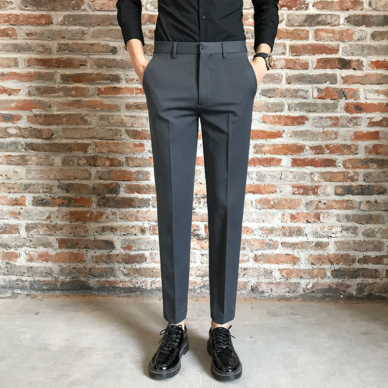 Men's Draped Cropped Suit Trousers