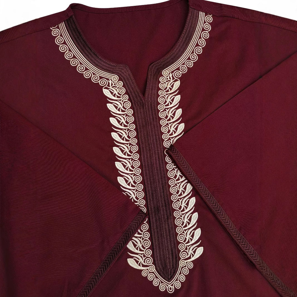 Elegant Moroccan Robe, Subtly Embroidered