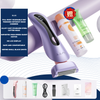 Purple - stainless steel cutter head - LCD display - hair removal cream - aloe vera gel - charging cable