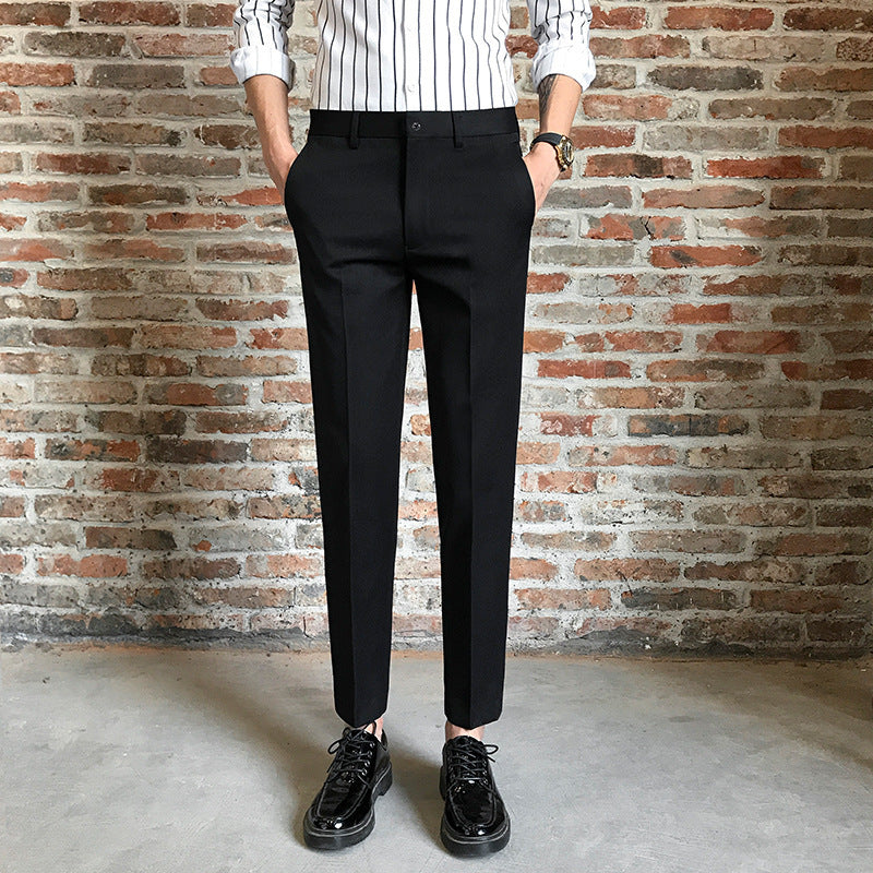 Men's Draped Cropped Suit Trousers