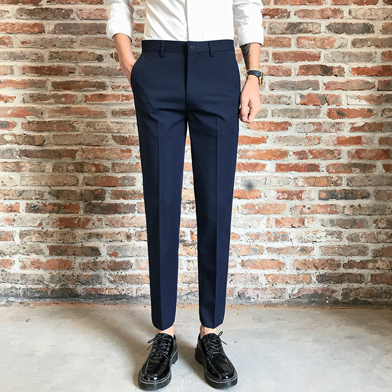 Men's Draped Cropped Suit Trousers