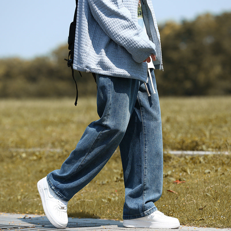 Men's Lyocell Loose Jeans - Cool Summer Fit, Wide Leg & Light Wash