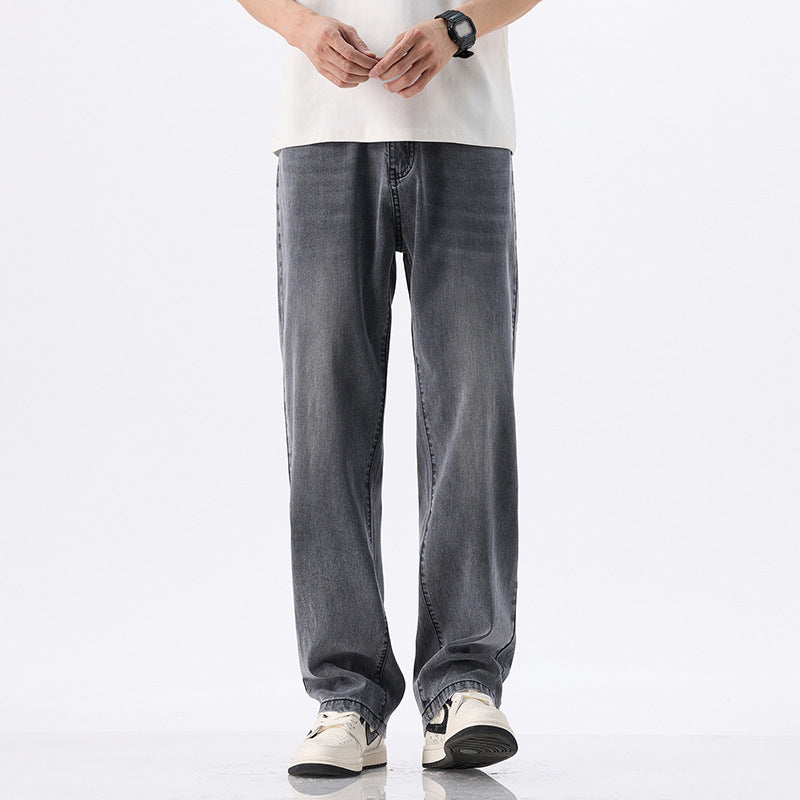 Men's Lyocell Loose Jeans - Cool Summer Fit, Wide Leg & Light Wash