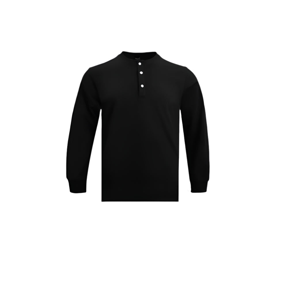 Retro Henley: Slim Fit, Long Sleeve