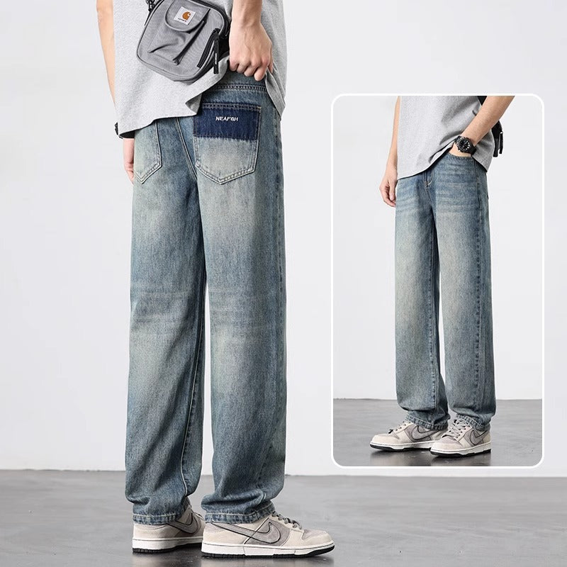 Retro Vintage Men's Straight Leg Jeans