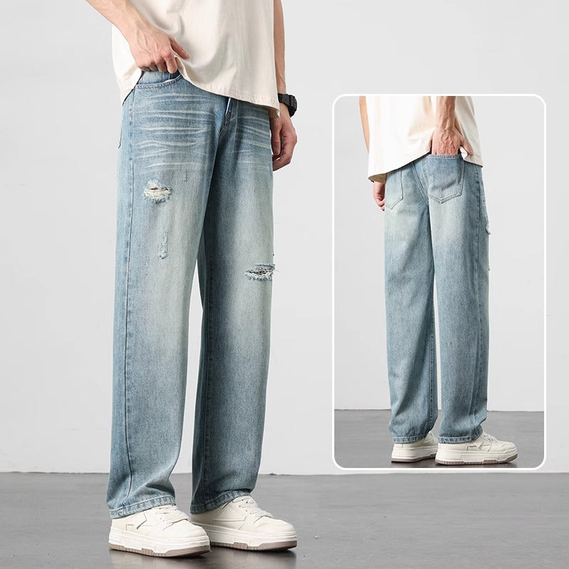 Retro Vintage Men's Straight Leg Jeans