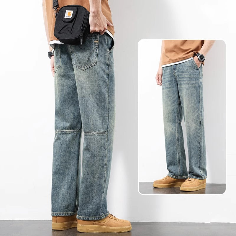 Retro Vintage Men's Straight Leg Jeans