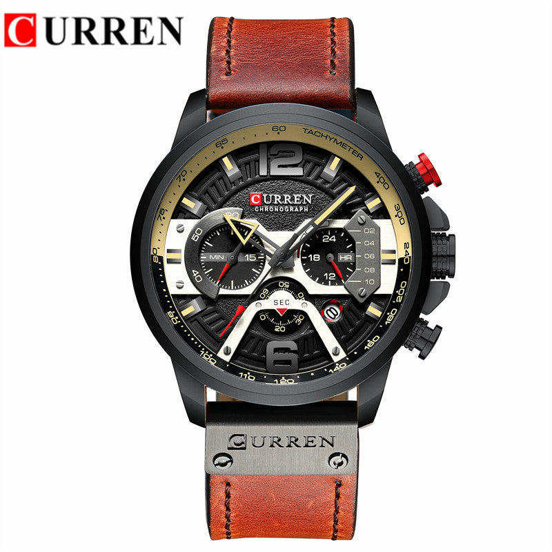 CURREN 8329 Trendy Men's Waterproof Chronograph Watch with Large Dial