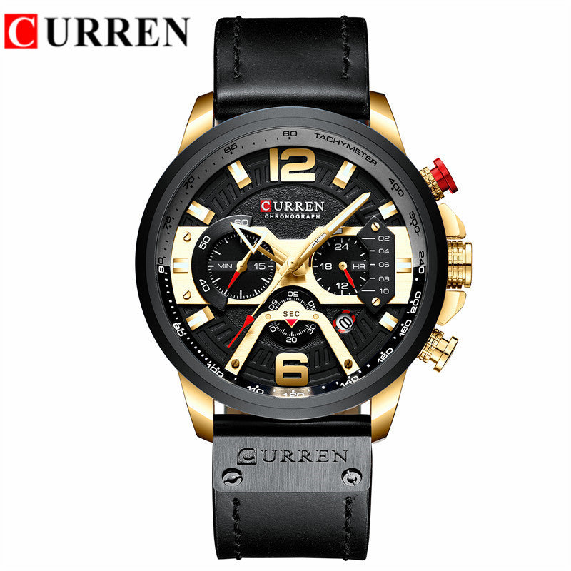 CURREN 8329 Trendy Men's Waterproof Chronograph Watch with Large Dial