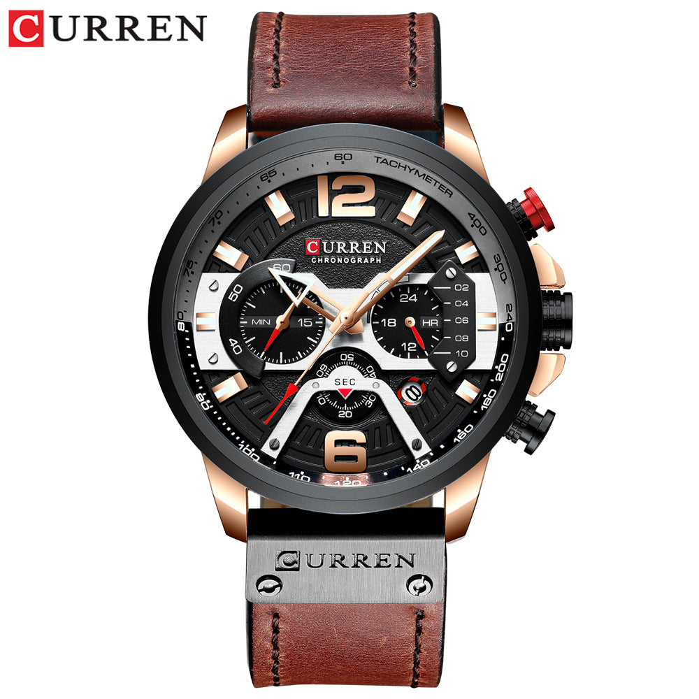 CURREN 8329 Trendy Men's Waterproof Chronograph Watch with Large Dial