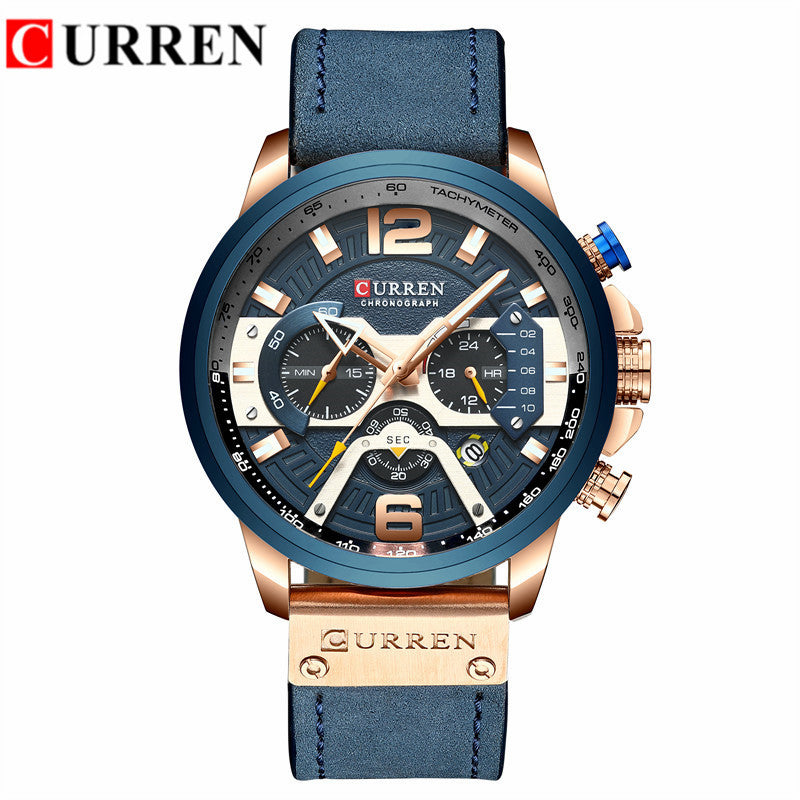 CURREN 8329 Trendy Men's Waterproof Chronograph Watch with Large Dial