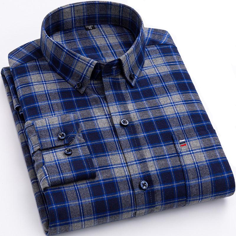 Japanese Retro Casual Cotton Plaid Shirt