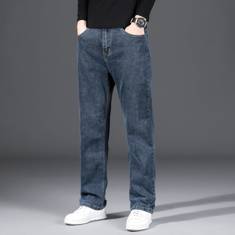 Wide-Leg Straight-Cut Denim Jeans