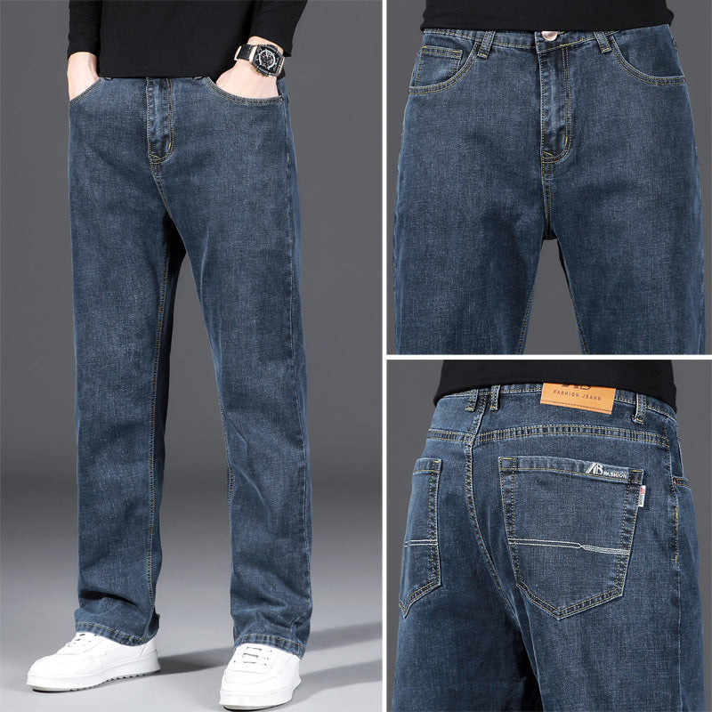 Wide-Leg Straight-Cut Denim Jeans