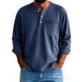 Long Sleeve Henley Shirt — 2XL / ArmyGreen
