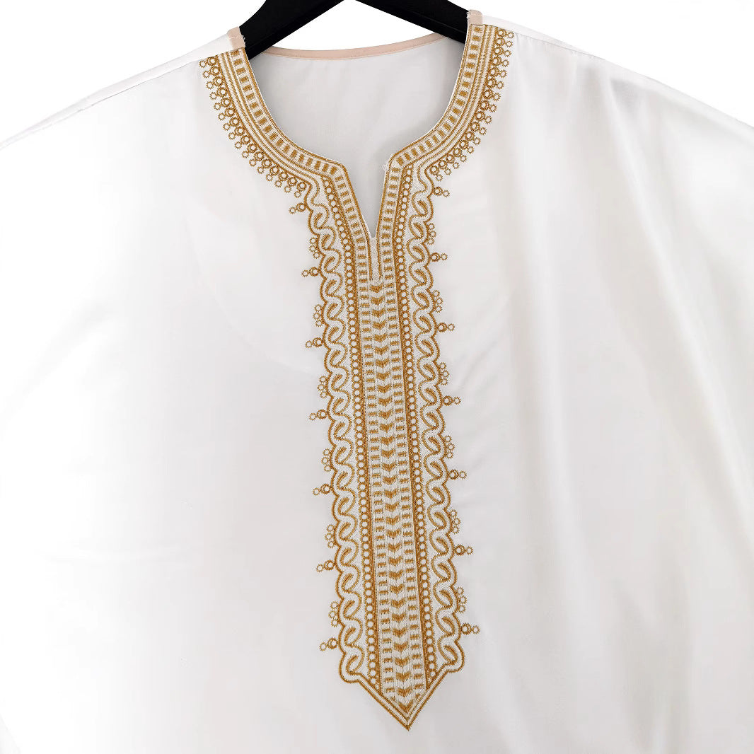 Moroccan Mens' Embroidered Thobe