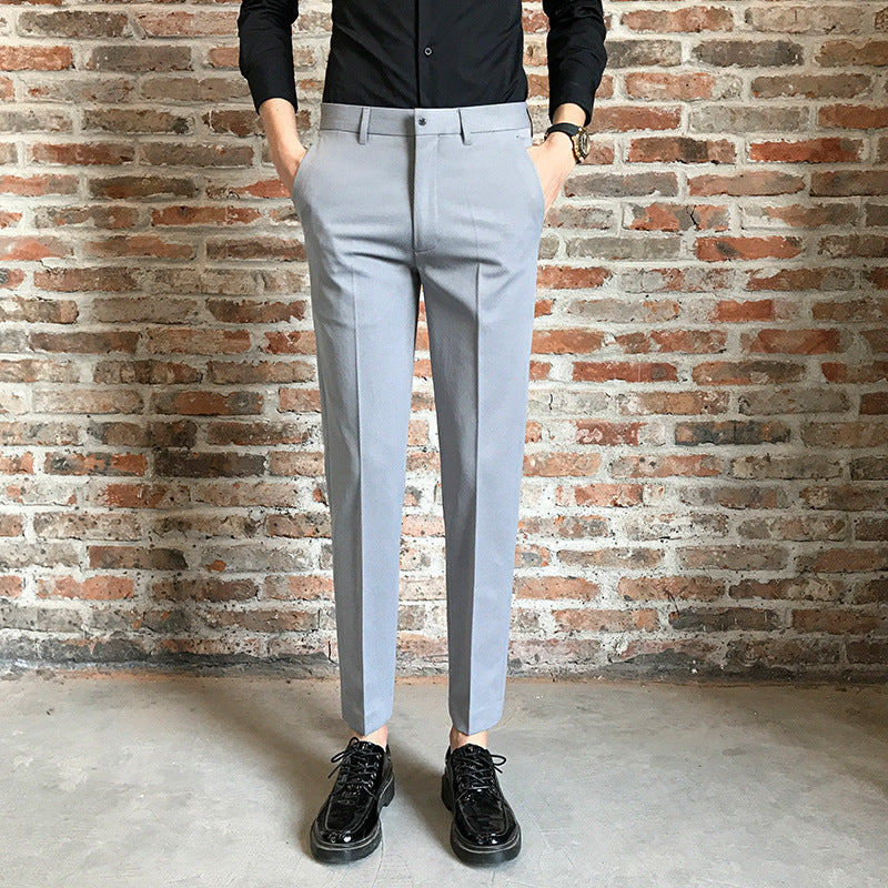 Men's Draped Cropped Suit Trousers