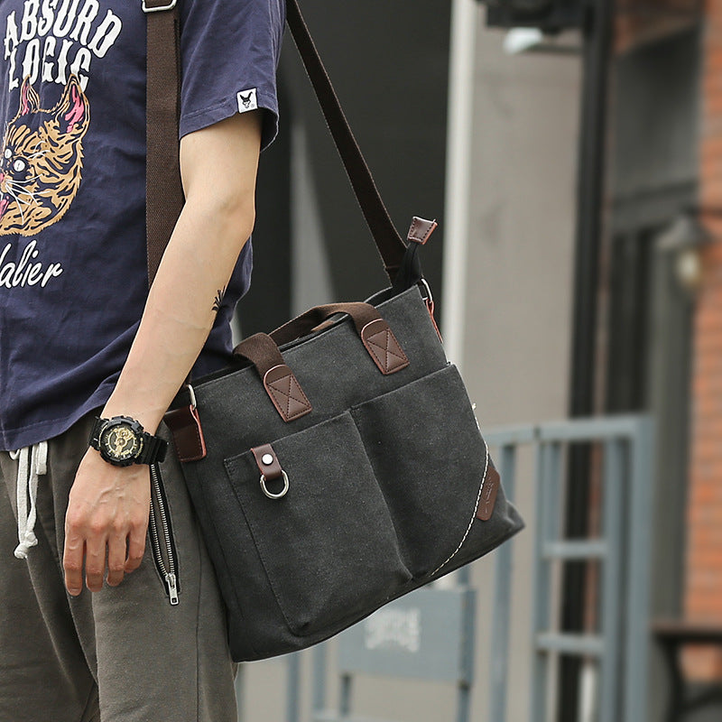 Versatile Canvas Multi-Pocket Messenger