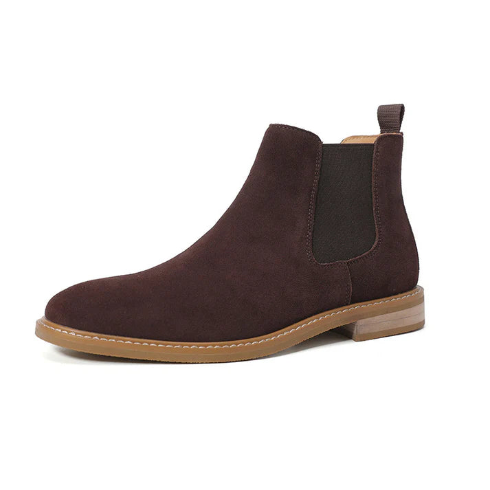 Men's suede Chelsea boots, slip-on style, available in plus sizes