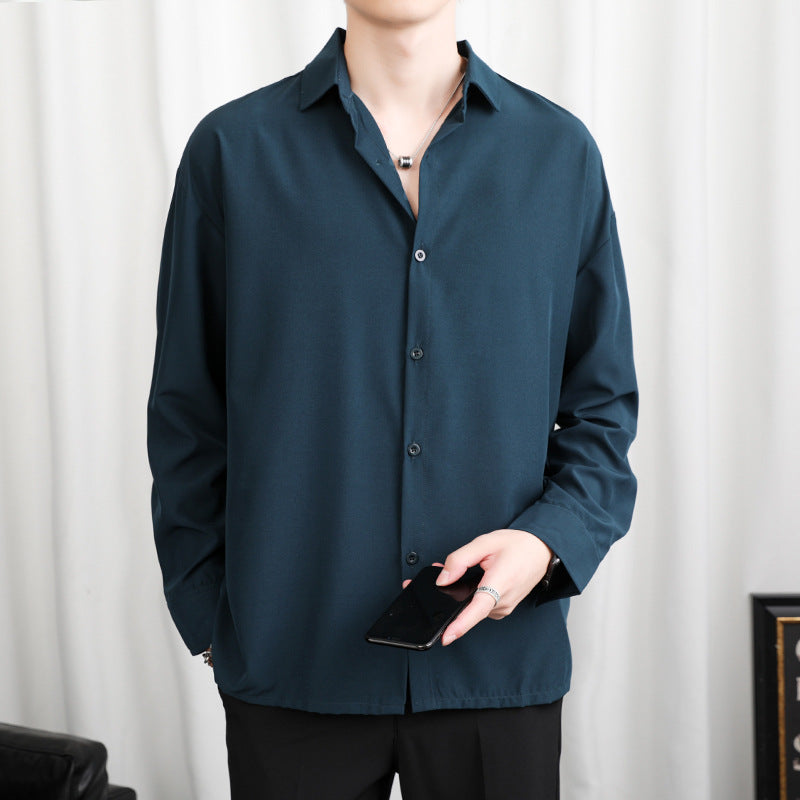 Youthful Loose Cotton Long-Sleeve Shirt