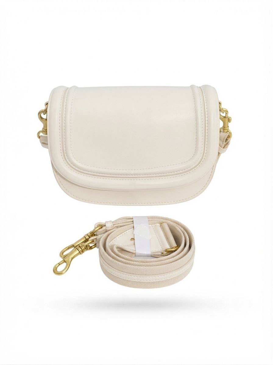 Contrast Canvas Saddle Bag