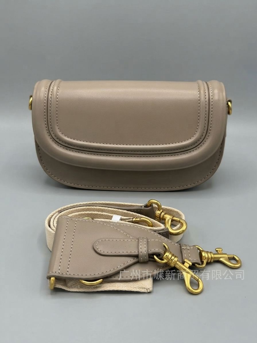 Contrast Canvas Saddle Bag