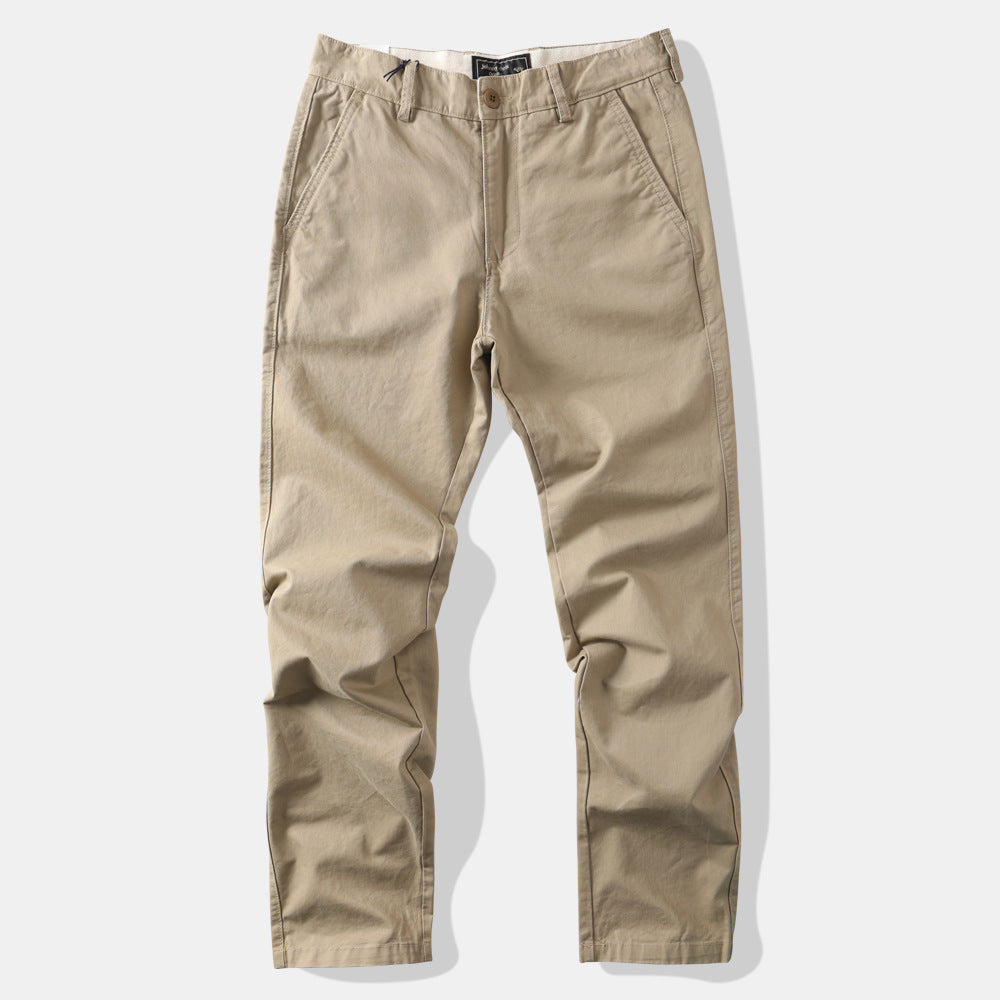 thick straight casual trousers