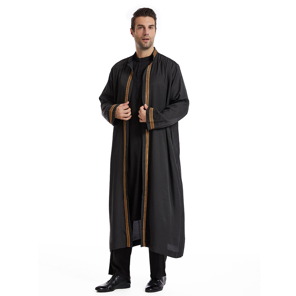 Premium Open-Front Embroidered Bisht Thobe
