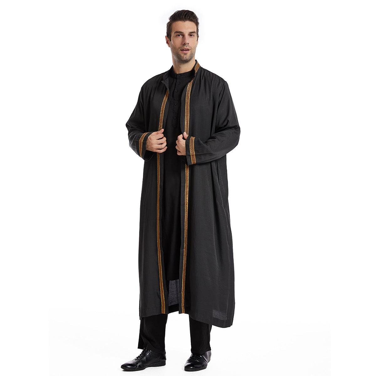 Premium Open-Front Embroidered Bisht Thobe