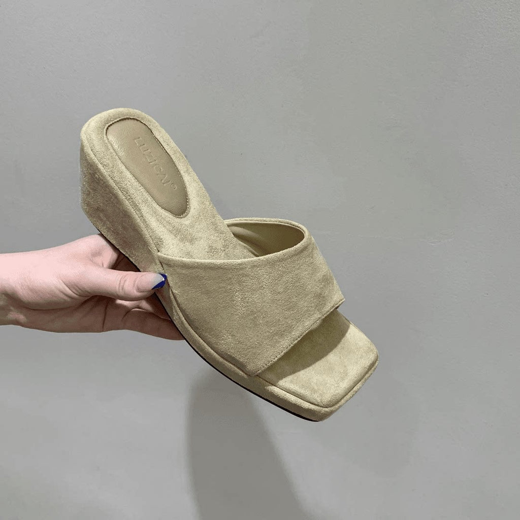 Open-Toe Wedge Slides