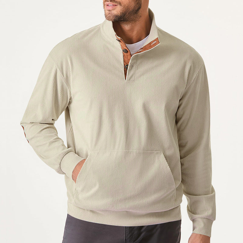 Men’s Corduroy Quarter-Button Pullover