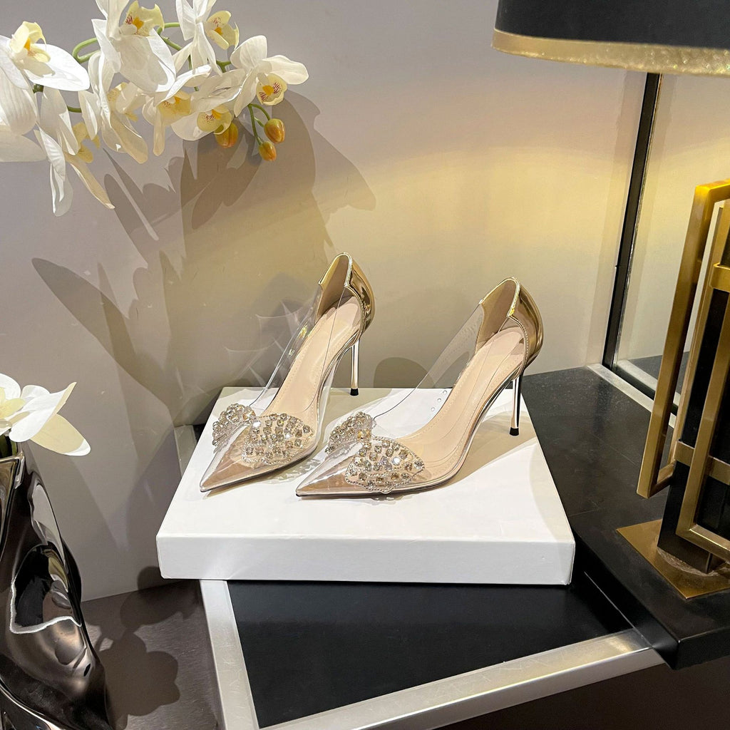 Rhinestone Bow Pumps