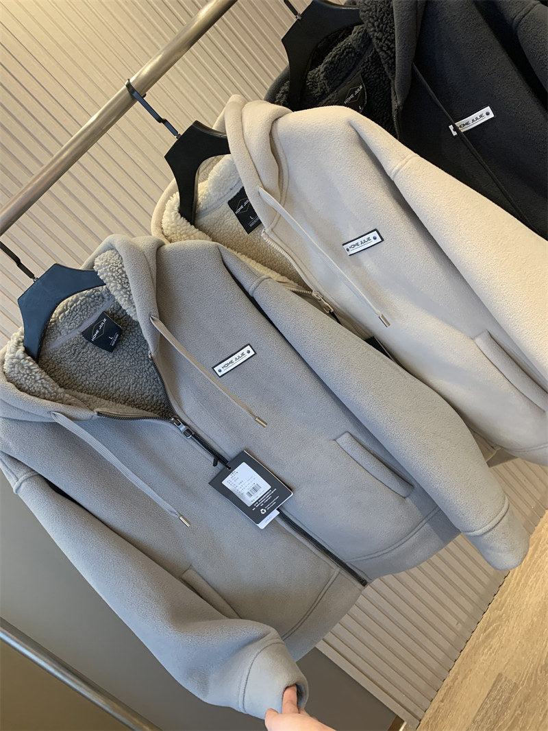 500g Heavyweight Sherpa Lined Zip Hoodie