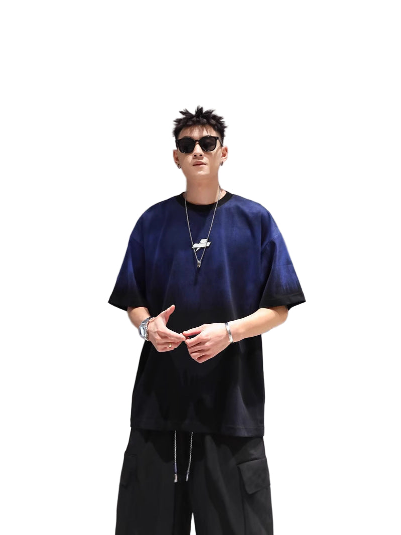 Oversized Gradient Drop-Shoulder Tee