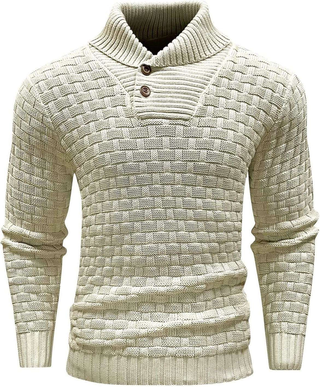 Textured Shawl Collar Pullover