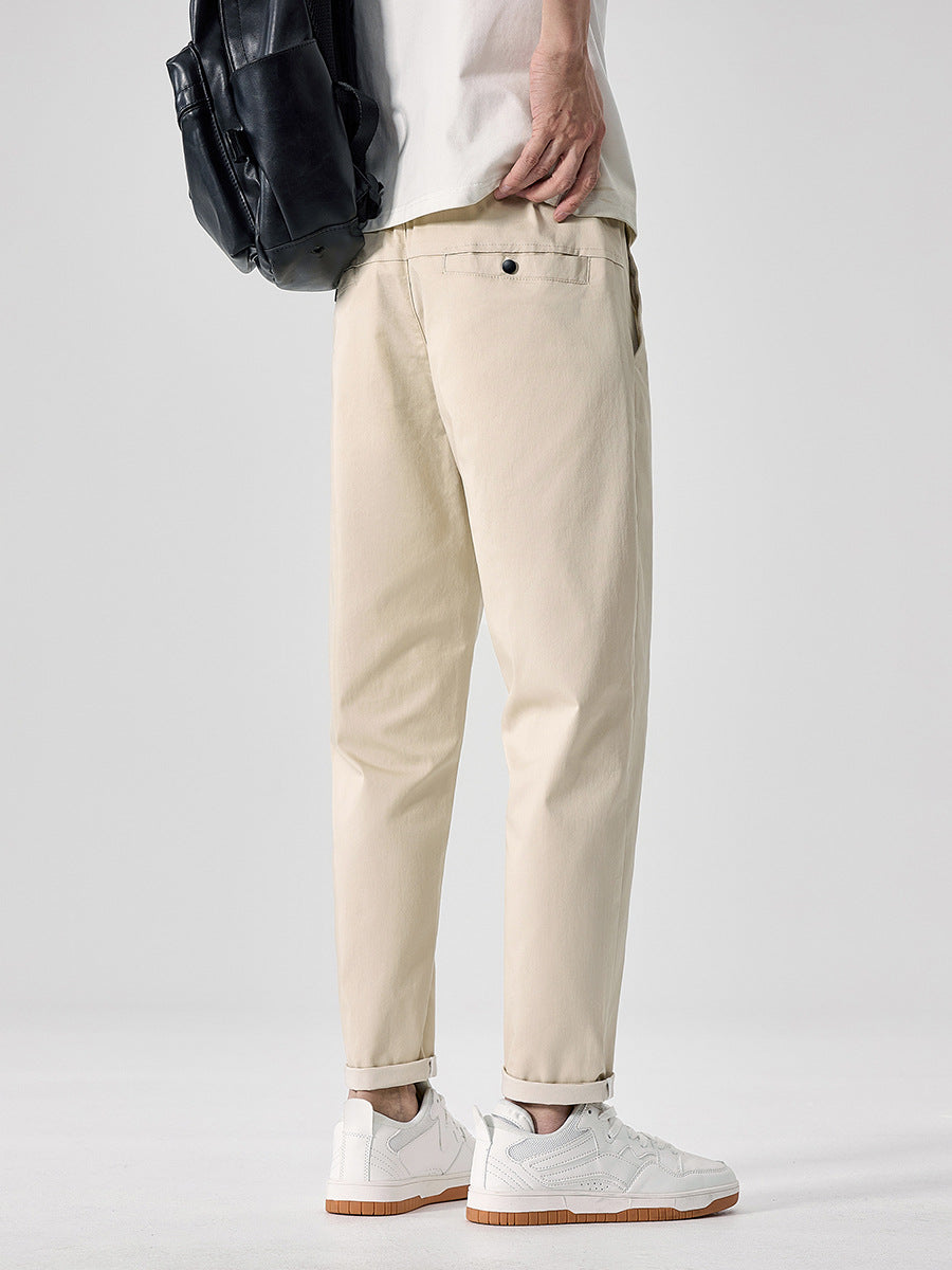 Men’s Slim-Fit Cropped Casual Trousers