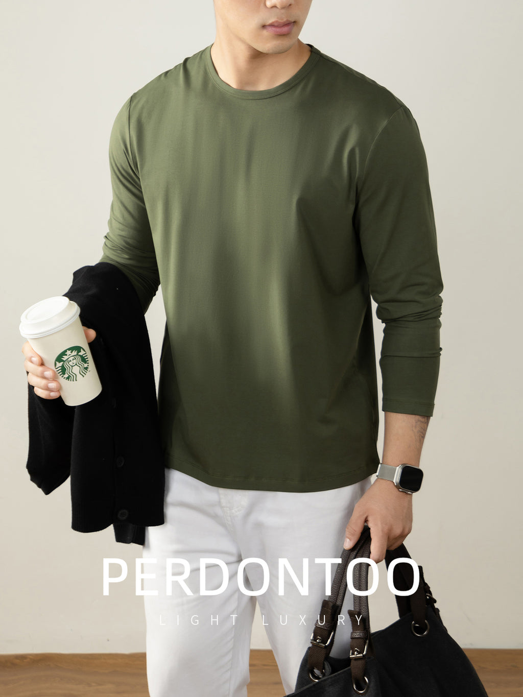 Men's Light Luxury Long-Sleeve T-Shirt
