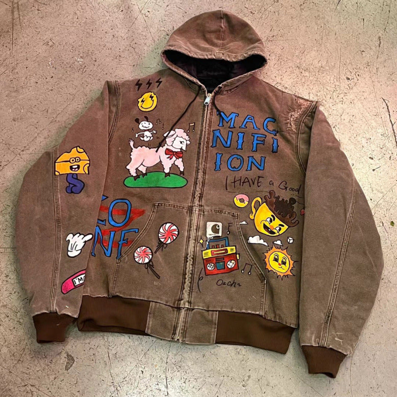 Men’s Hooded Utility Print Jacket