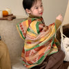 Ethnic-style cloak in orange