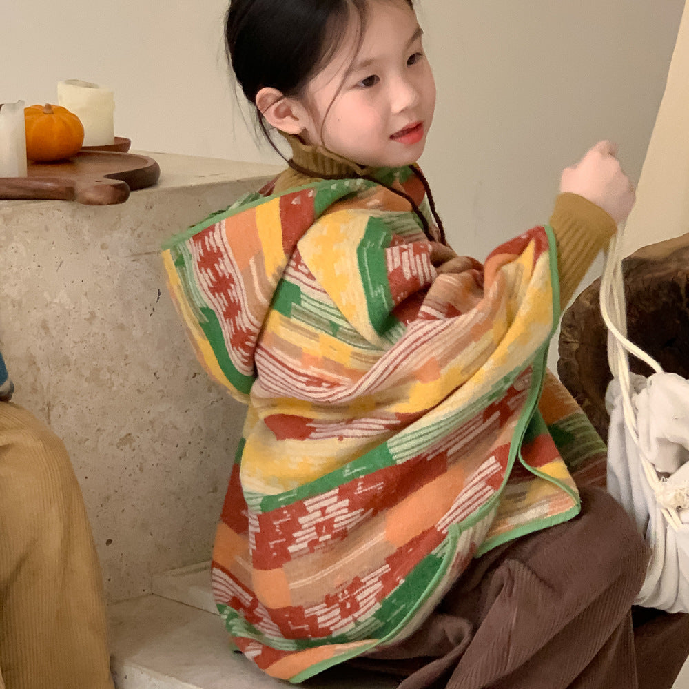 Kids' Colorful Hooded Cape
