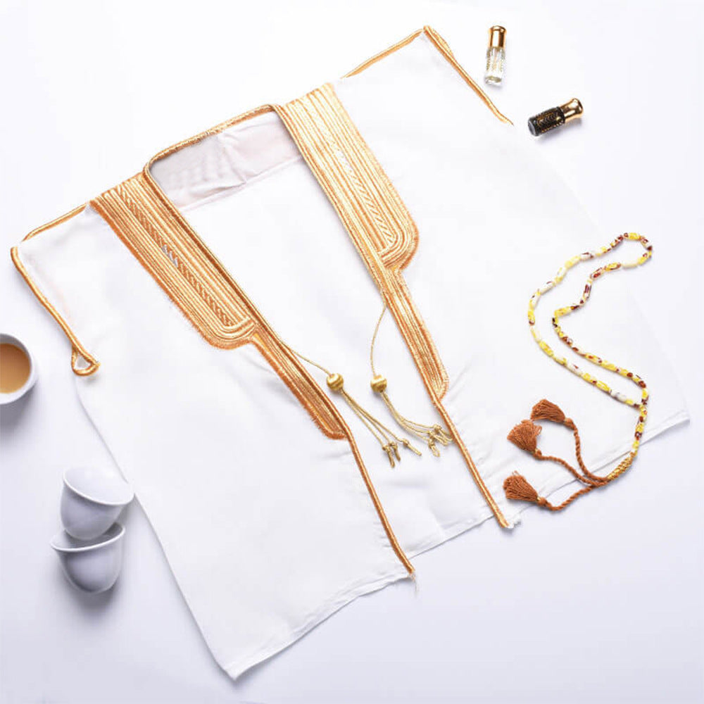 Cross-border international station summer new embroidery boys mesh bachelor uniform malay conservative robe cloak spot wholesale